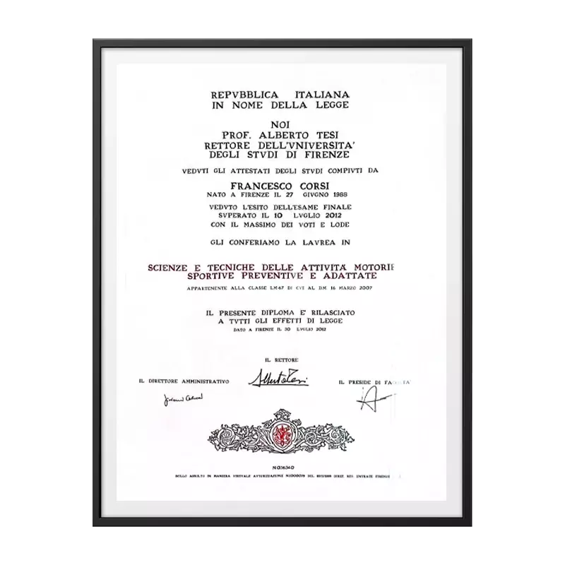 Laurea Magistrale Scienze Motorie dott. Francesco Corsi